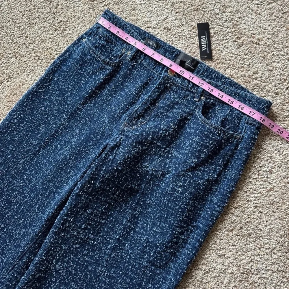 NWT WHBM White House Black Market Bouclé Mid Rise Wide Leg Jean size 12s - Picture 10 of 12